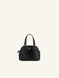 AC STUD NAPLACK LEATHER MINI BOWLING BAG
