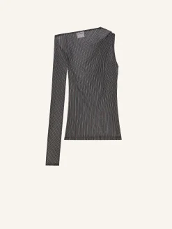 ASYMMETRIC STRIPED MESH TOP