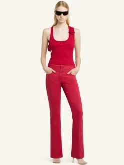 BELTED BOOTCUT PANTS
