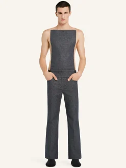 BELTED DENIM BOOTCUT PANTS