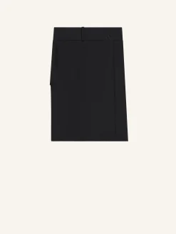 BELTED SLIT SKIRT