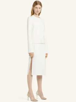 BELTED SLIT SKIRT