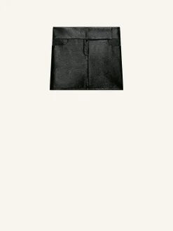 BELTED VINYL MINI SKIRT