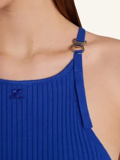 BUCKLE RIB KNIT DRESS