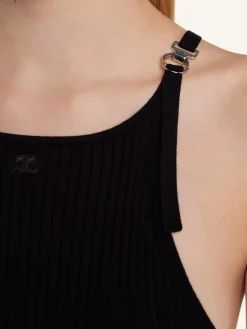 BUCKLE RIB KNIT DRESS