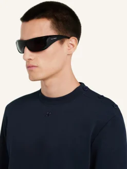 BUTTONED FLEECE SWEATSHIRT