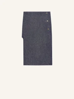 CENTERED POCKET DENIM SKIRT