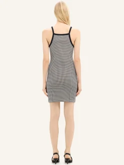 CONTRAST HOUNDSTOOTH MINI DRESS