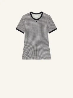 CONTRAST HOUNDSTOOTH T-SHIRT