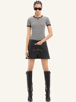 CONTRAST HOUNDSTOOTH T-SHIRT
