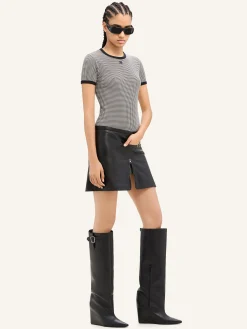 CONTRAST HOUNDSTOOTH T-SHIRT