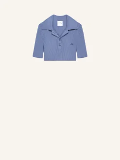 CROPPED KNIT POLO