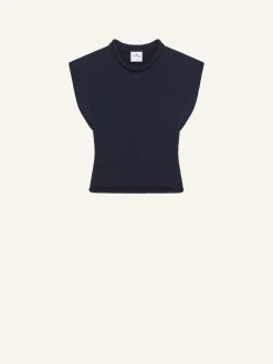 CROPPED SLEEVELES SWEATER