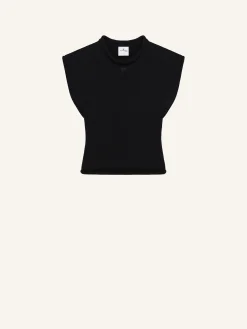 CROPPED SLEEVELES SWEATER