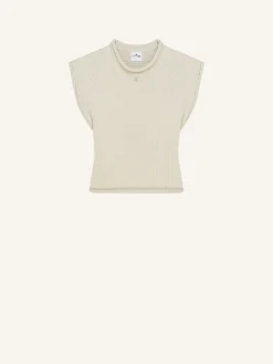 CROPPED SLEEVELES SWEATER