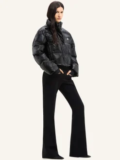 CROPPED VINYL PUFFER JACKET