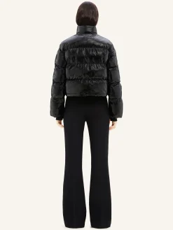 CROPPED VINYL PUFFER JACKET