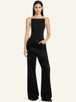 DOUBLE BELT DENIM PANTS