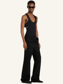 DOUBLE BELT DENIM PANTS