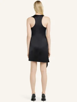DOUBLE BUCKLE SATIN EFFECT DRESS