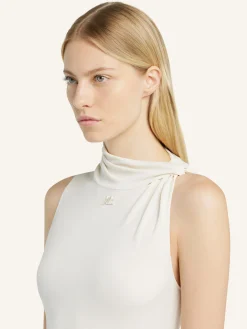 DRAPED SLEEVELESS DRESS