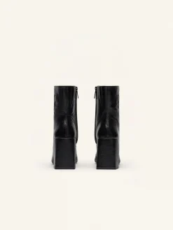 HERITAGE NAPLACK LEATHER ANKLE BOOTS