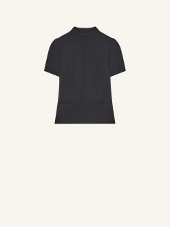 HIGH COLLAR TWILL TOP
