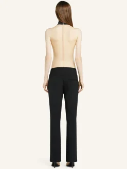 ILLUSION MOCKNECK SATIN BODYSUIT