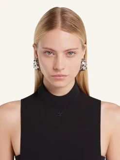 INFINITY FLECKED METAL EARRINGS