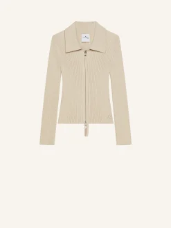 KNITTED ZIPPED CARDIGAN