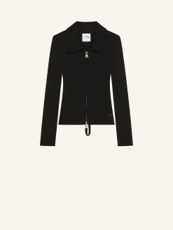KNITTED ZIPPED CARDIGAN