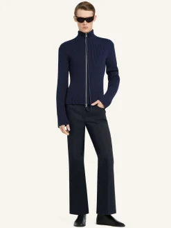 KNITTED ZIPPED CARDIGAN