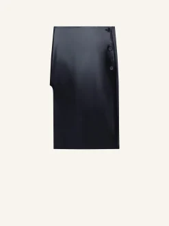 LATEX EFFECT OBLIQUE SKIRT