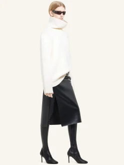LATEX EFFECT OBLIQUE SKIRT