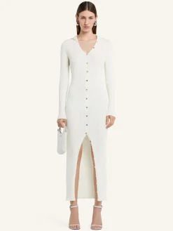 LIGHT RIB CARDIGAN LONG DRESS