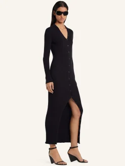 LIGHT RIB CARDIGAN LONG DRESS