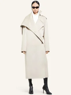 LONG OBLIQUE TRENCH COAT