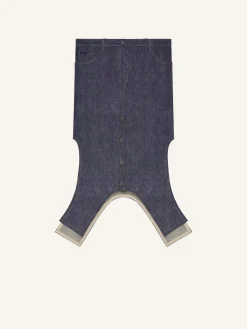 LONG REVERSED DENIM SKIRT