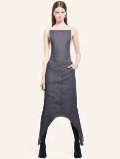 LONG REVERSED DENIM SKIRT