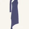LONG SLASH CREPE DRESS