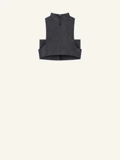 MOCKNECK DENIM TOP