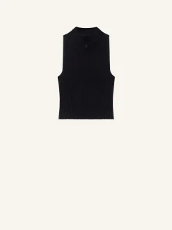 MOCKNECK LIGHT RIB CROPPED TOP