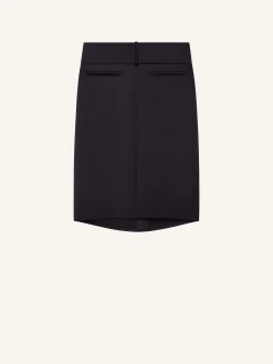 OBLIQUE DRAPED SATIN SKIRT