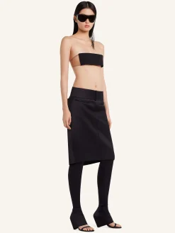 OBLIQUE DRAPED SATIN SKIRT