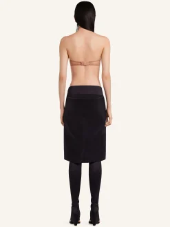 OBLIQUE DRAPED SATIN SKIRT