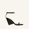 OBLIQUE LEATHER SANDALS
