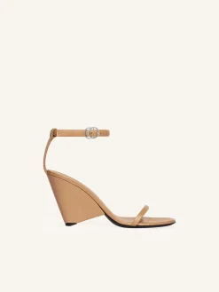 OBLIQUE LEATHER SANDALS