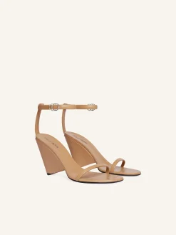 OBLIQUE LEATHER SANDALS
