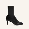 OBLIQUE STRETCH LEATHER EFFECT ANKLE BOOTS