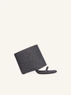 OBLIQUE WEDGED DENIM MULES